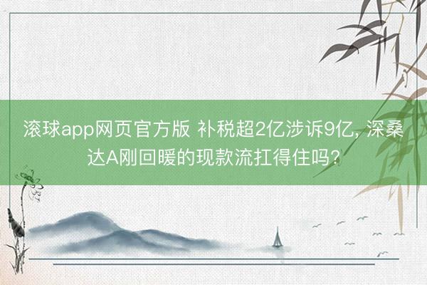 滚球app网页官方版 补税超2亿涉诉9亿, 深桑达A刚回暖的现款流扛得住吗?