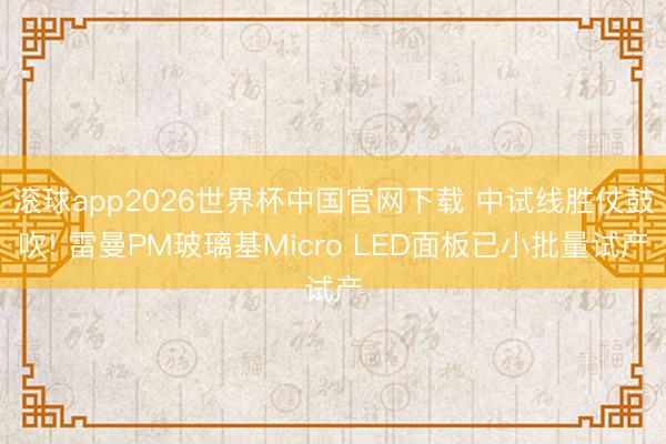 滚球app2026世界杯中国官网下载 中试线胜仗鼓吹! 雷曼PM玻璃基Micro LED面板已小批量试产