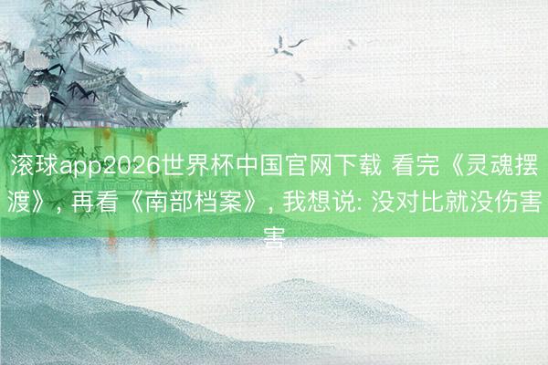 滚球app2026世界杯中国官网下载 看完《灵魂摆渡》, 再看《南部档案》, 我想说: 没对比就没伤害