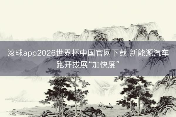 滚球app2026世界杯中国官网下载 新能源汽车跑开拔展“加快度”