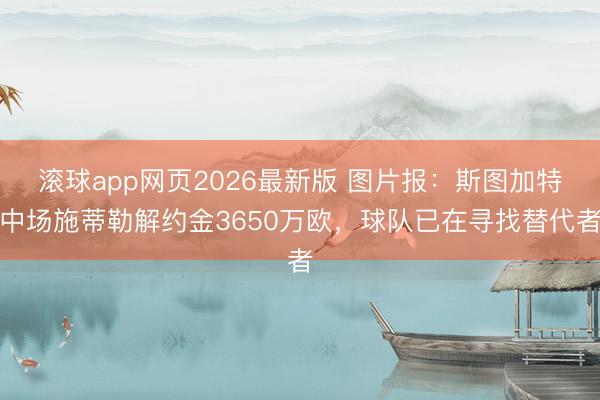 滚球app网页2026最新版 图片报：斯图加特中场施蒂勒解约金3650万欧，球队已在寻找替代者
