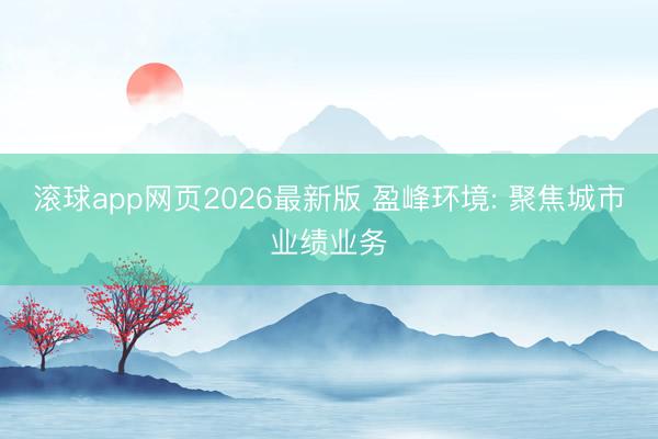 滚球app网页2026最新版 盈峰环境: 聚焦城市业绩业务