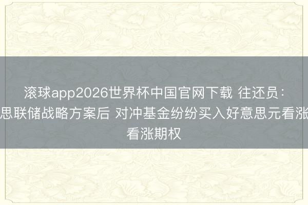 滚球app2026世界杯中国官网下载 往还员：好意思联储战略方案后 对冲基金纷纷买入好意思元看涨期权